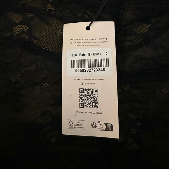 OH POLLY BLACK LACE RUFFLE MINI SKIRT - Picture 6 of 6